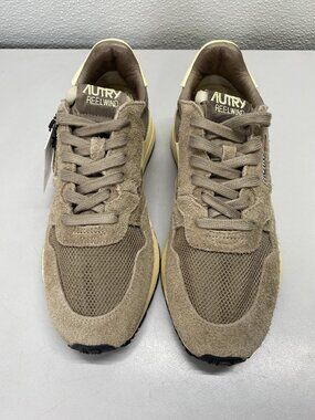 Autry Womens Reelwind Low Nylon Leather Sneakers Size 10 Coco/Rutabaga